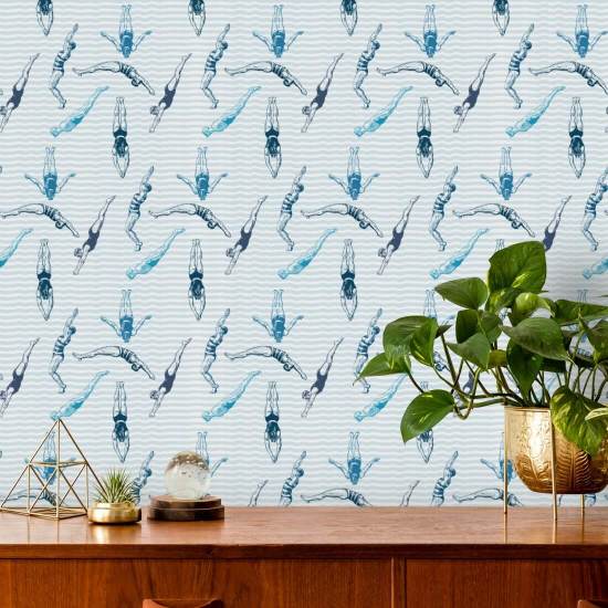 Divers La carta da parati Blues