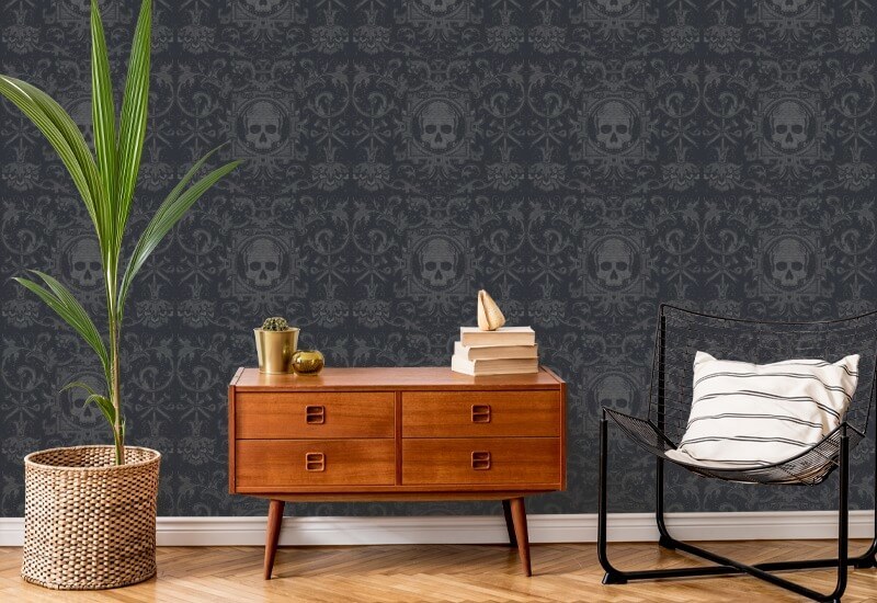 Dödskallåda Svart Bakgrund