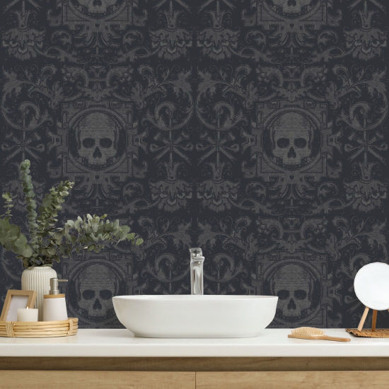 Boîte Skull Papier peint noir