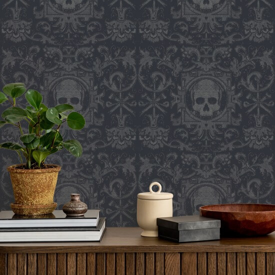 Caja de calaveras Fondo de pantalla negro