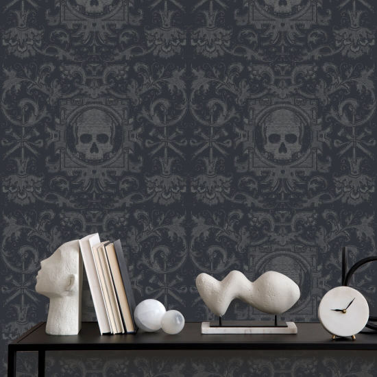 Boîte Skull Papier peint noir