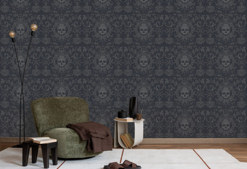 Caja de calaveras Fondo de pantalla negro