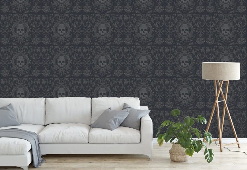 Boîte Skull Papier peint noir