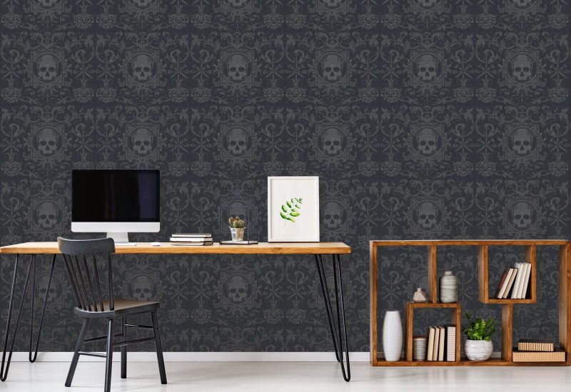 Boîte Skull Papier peint noir