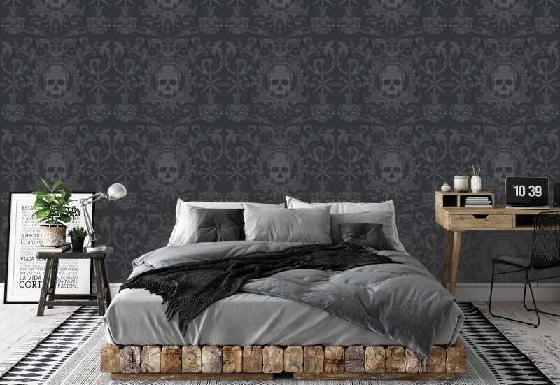 Caja de calaveras Fondo de pantalla negro