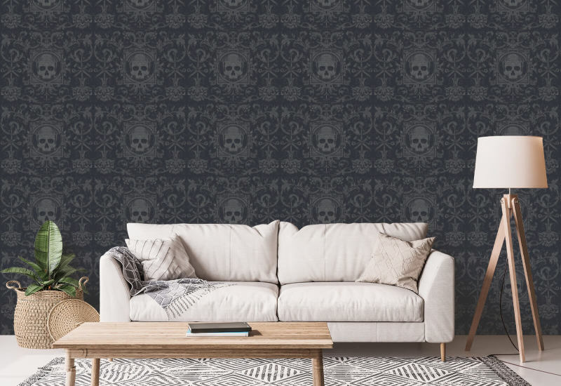 Schedeldoos Zwart behang