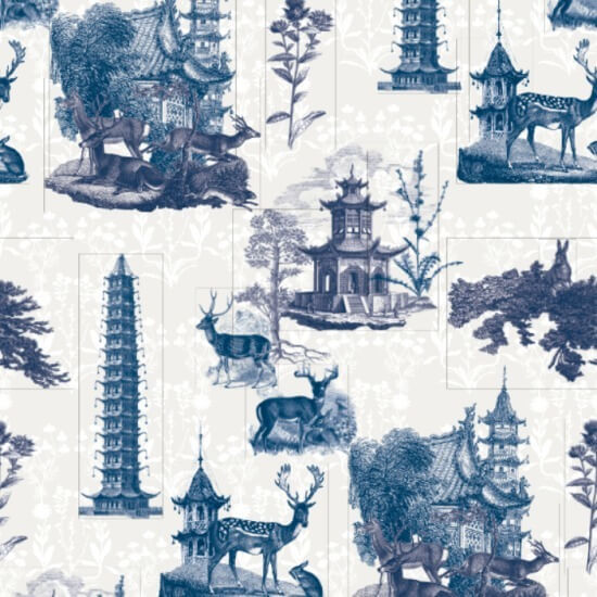 Pagode Toile Mond-Tapete