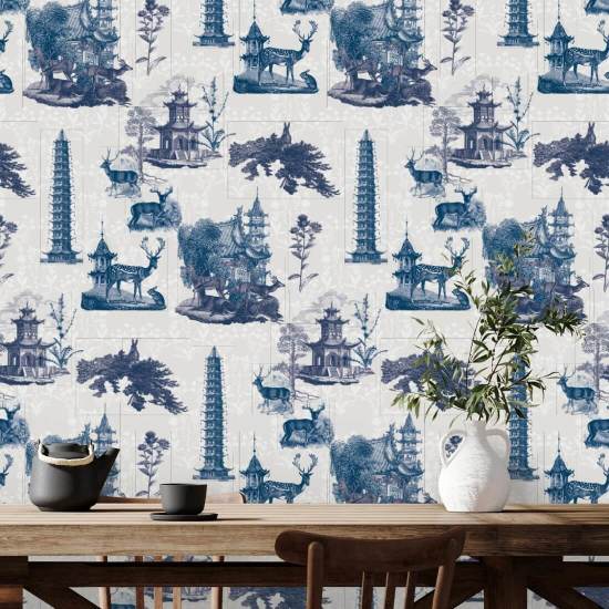 Toile de pagode Papel de parede lunar