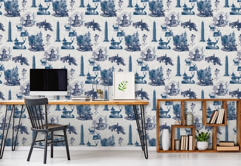 Pagoda Toile Måne Bakgrunn