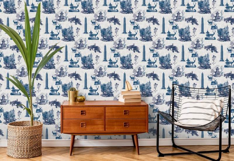 Pagode Toile Mond-Tapete