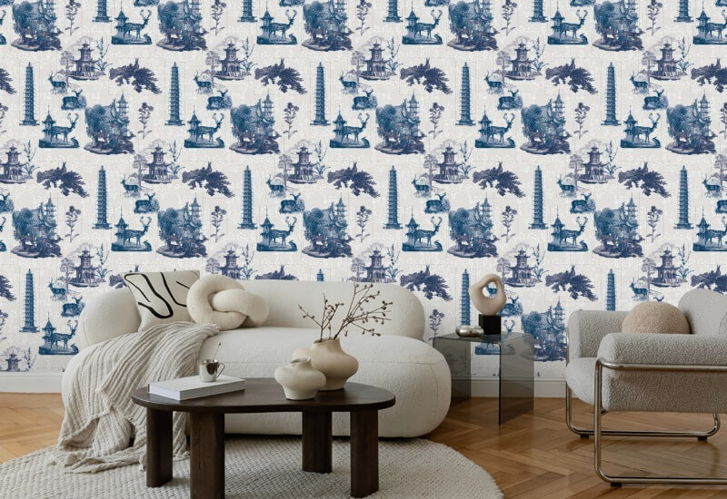 Pagode Toile Mond-Tapete