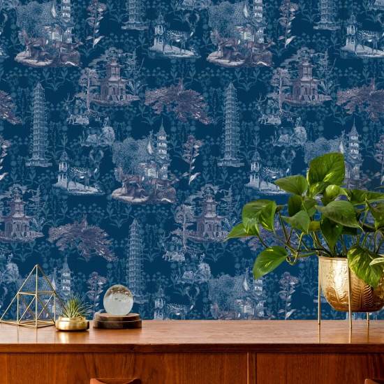 Toile Pagoda Fond d'écran Midnight