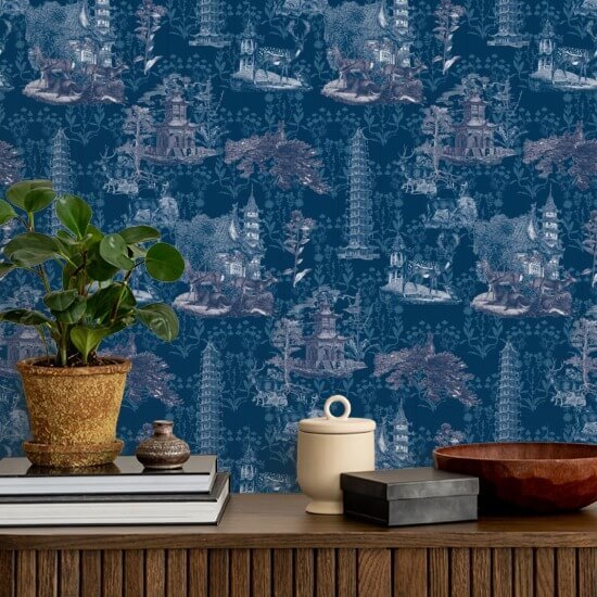 Toile Pagoda Fond d'écran Midnight