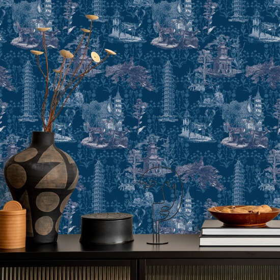 Toile de pagode Papel de parede Midnight