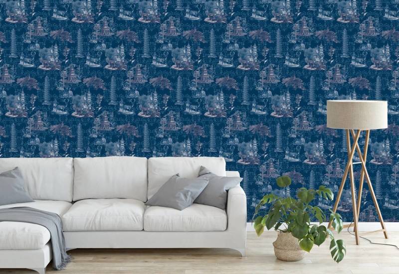 Toile de pagode Papel de parede Midnight