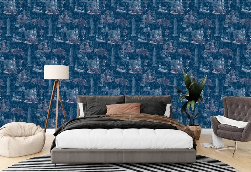 Pagoda Toile Fondo de pantalla de medianoche