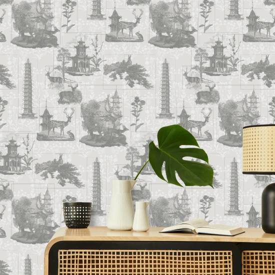 Toile de pagode Papel de parede a carvão