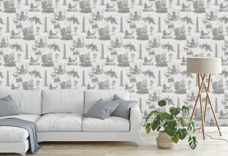 Pagoda Toile Charcoal Bakgrund