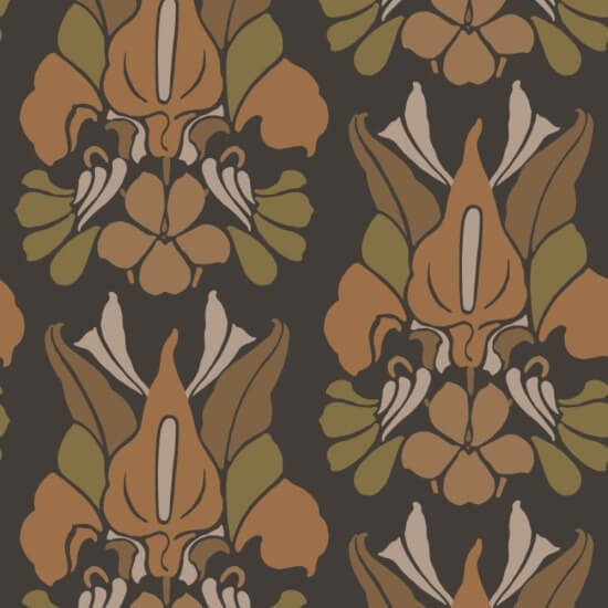 Drachenblume Blumentapete „Burnt Sienna“