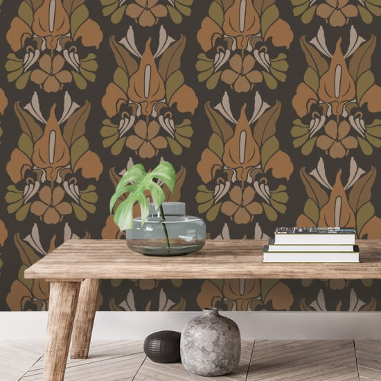 Drachenblume Blumentapete „Burnt Sienna“