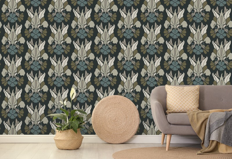 Drakenbloem Midnight Bloom bloemenbehang