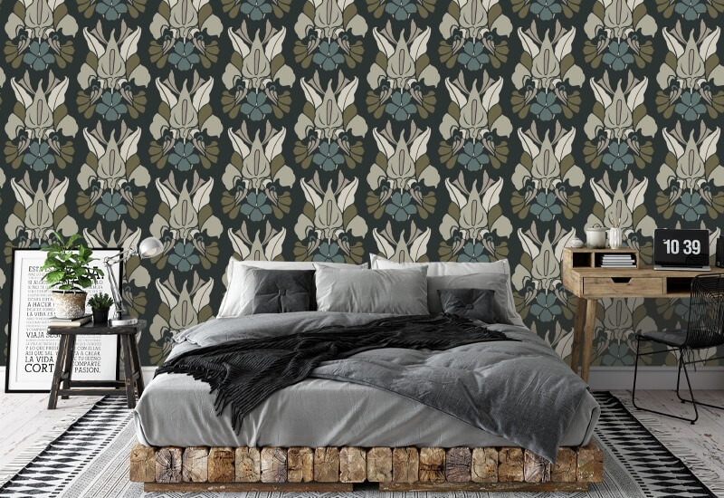 Flor de dragón Fondo de pantalla floral Midnight Bloom