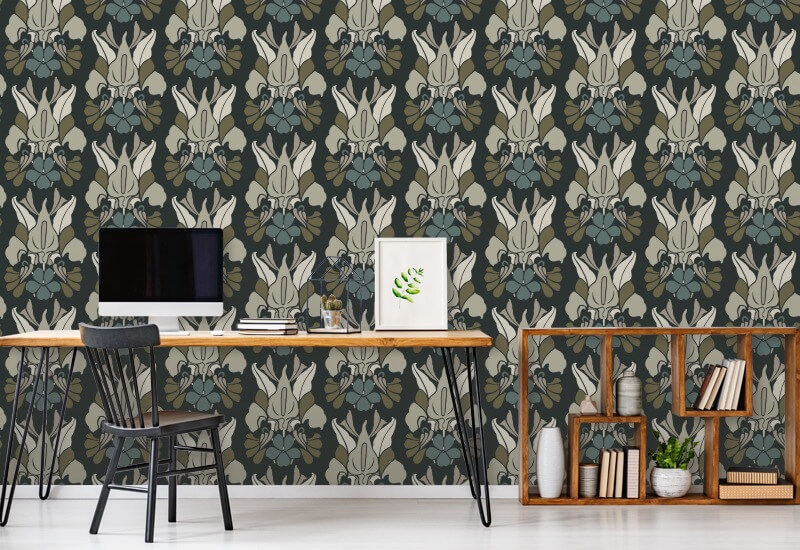 Fiore del drago Carta da parati floreale Midnight Bloom