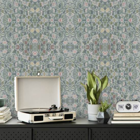 Carta da parati floreale con vite inglese 