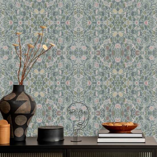 Papel de parede floral de videira inglesa 