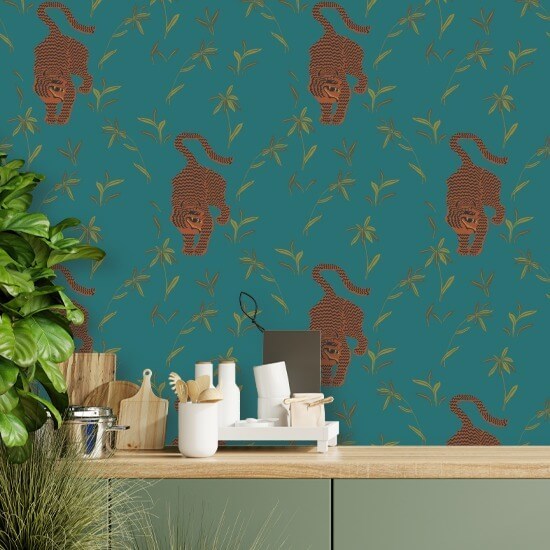 Stalking Tiger Jewel Wallpaper