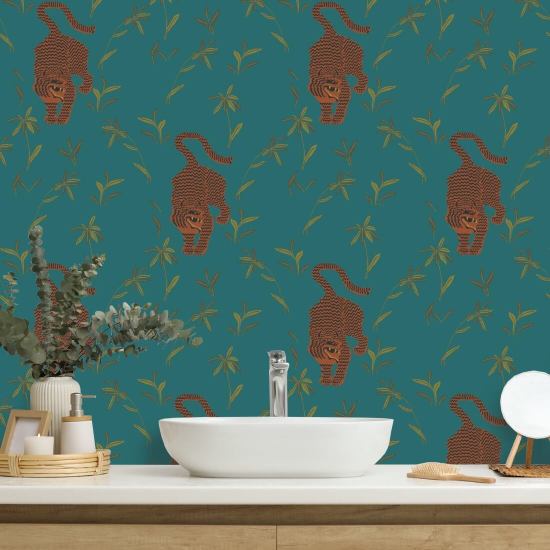 Stalking Tiger Jewel Wallpaper