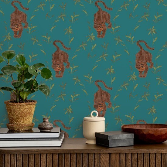 Tigre inseguitrice Carta da parati Jewel