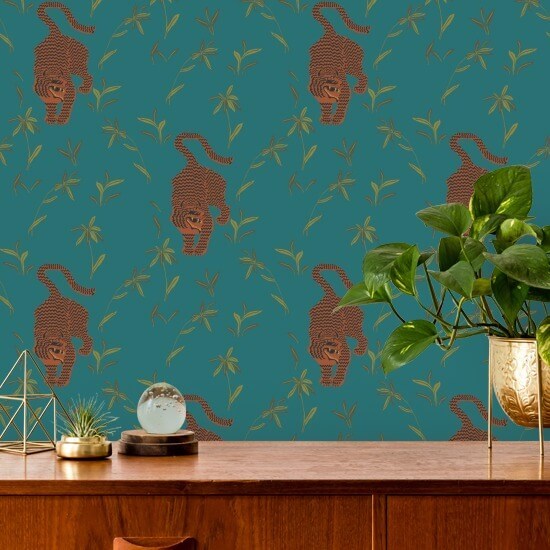 Stalking Tiger Jewel Wallpaper