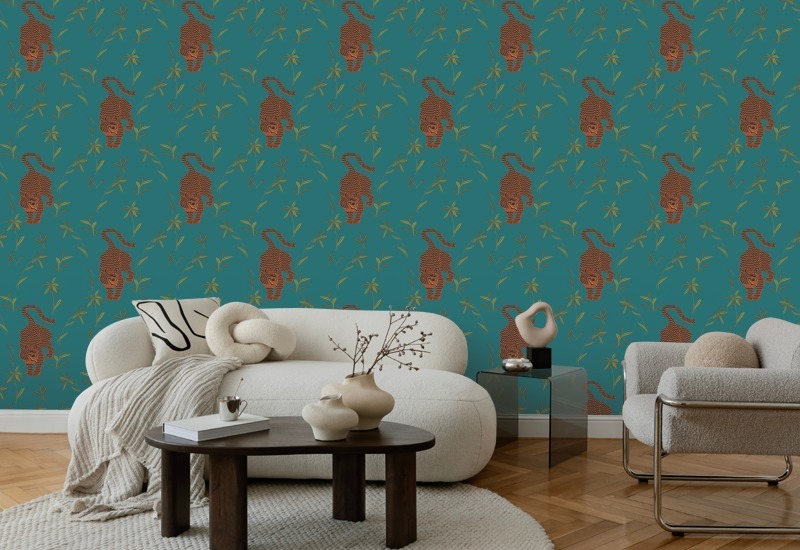 Tigre inseguitrice Carta da parati Jewel