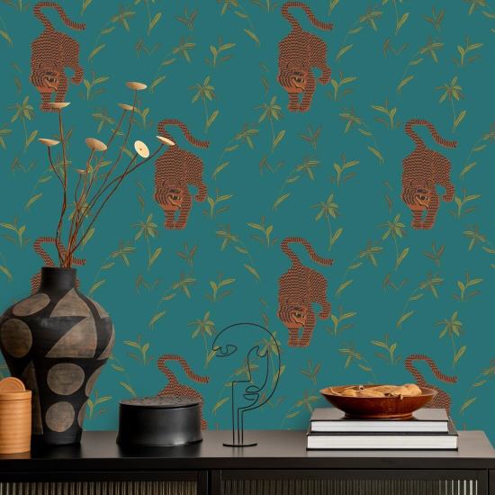 Stalking Tiger Jewel Wallpaper