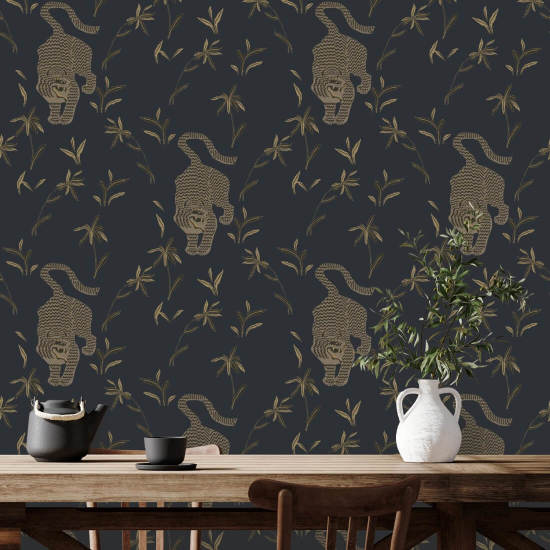 Tigre qui traque Papier peint Inkwell