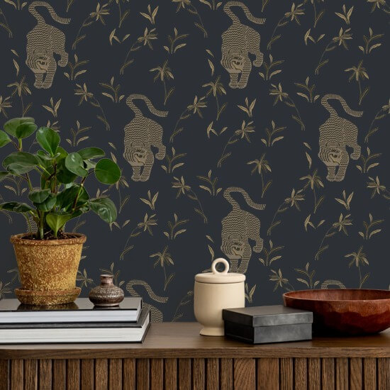 Tigre qui traque Papier peint Inkwell