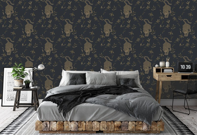 Tigre qui traque Papier peint Inkwell