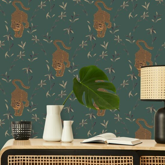 Stakking Tiger Gran Grønn Bakgrunn