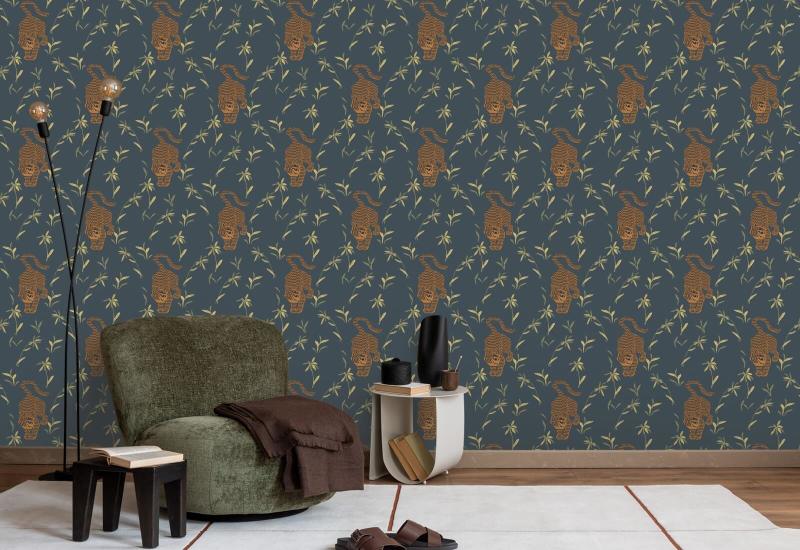 Stalkender Tiger Dark Moss Hintergrundbild