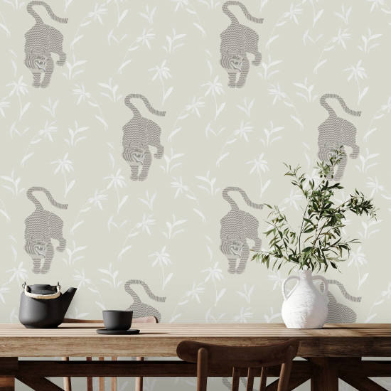 Tigre qui traque Papier peint Moon