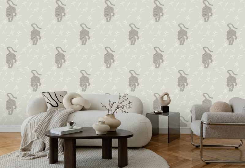 Tijger stalken Maanbehang