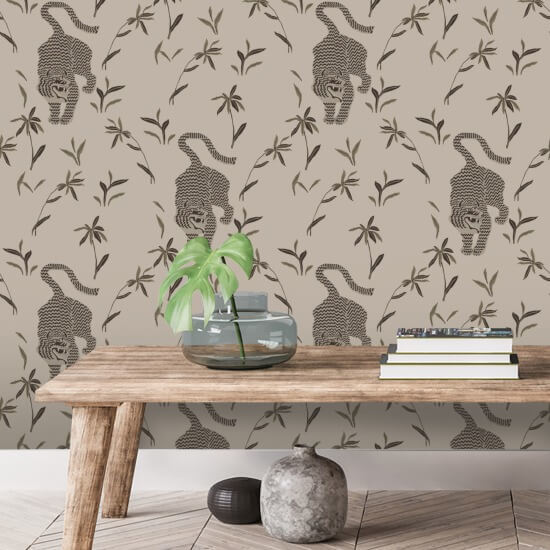 Stalking Tiger Almond Wallpaper