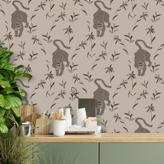 Stalking Tiger Almond Wallpaper