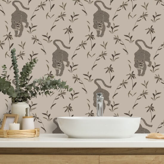 Stalking Tiger Almond Wallpaper