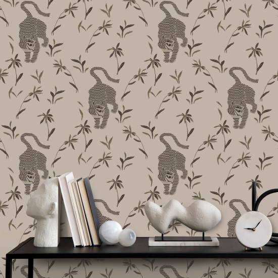 Tijger stalken Amandelbehang