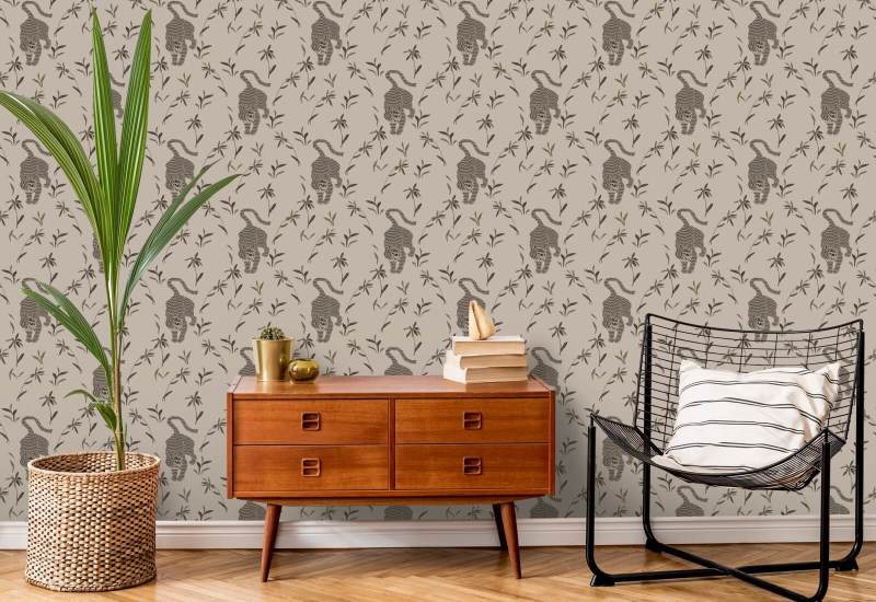 Stalking Tiger Almond Wallpaper