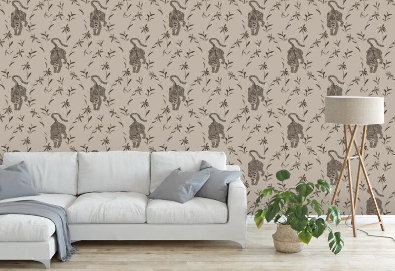 Tijger stalken Amandelbehang