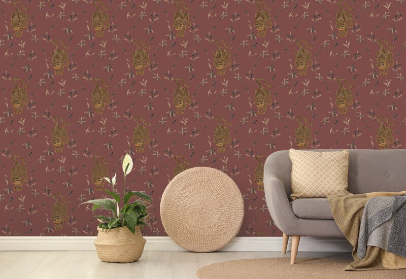 Stakking Tiger Antikk rød bakgrunn