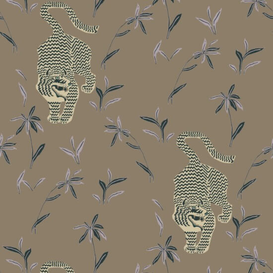 Tigre qui traque Papier peint Cocoa Jungle